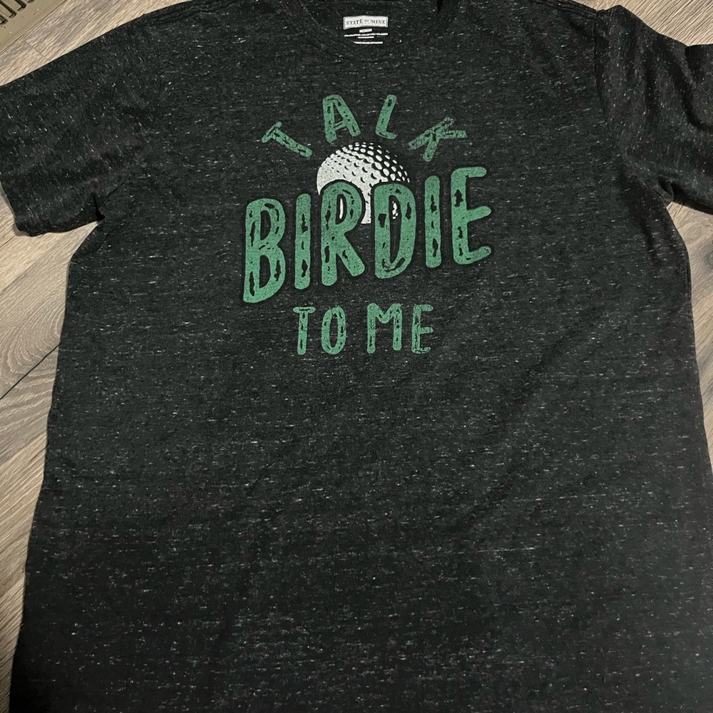 State of Mind Black Speckled Golf Graphic Tee with Green Print